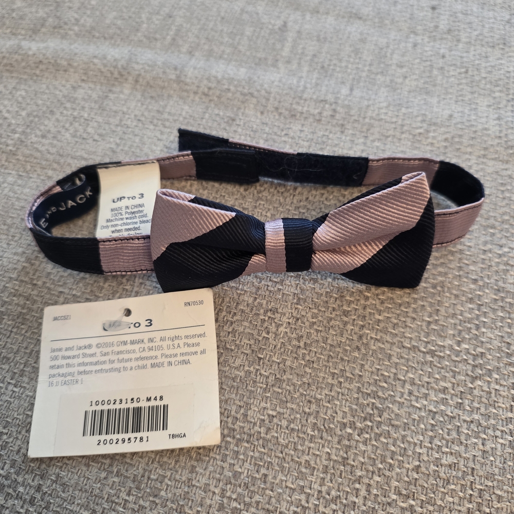 Janie and Jack Navy And PURPLE Striped Boys' Pre-tied Bow Tie